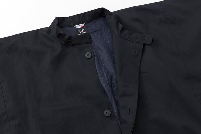 【官網限定】撥水斜紋織(對不起斜紋織) 圓領方袖外套(enryogaitou)/暗藍色