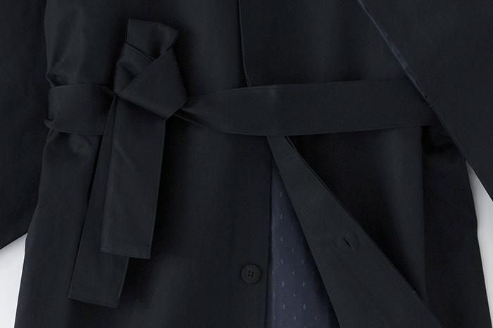 【官網限定】撥水斜紋織(對不起斜紋織) 圓領方袖外套(enryogaitou)/暗藍色