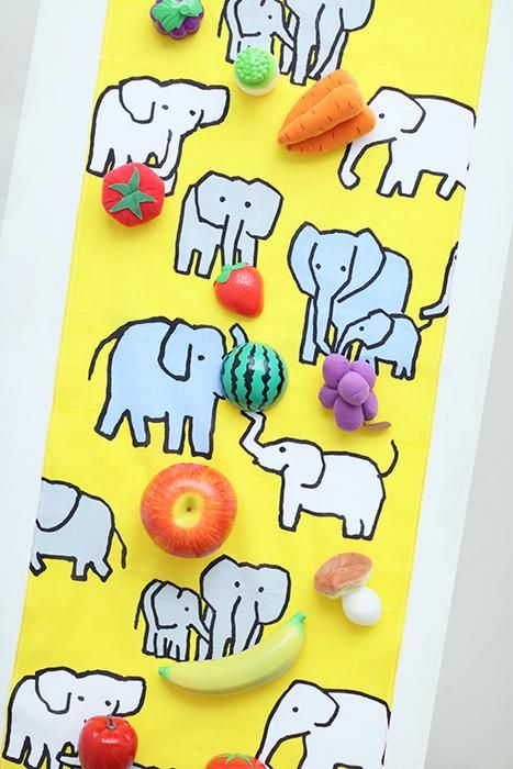 Ise Momen Textil-Tenugui/Elefant