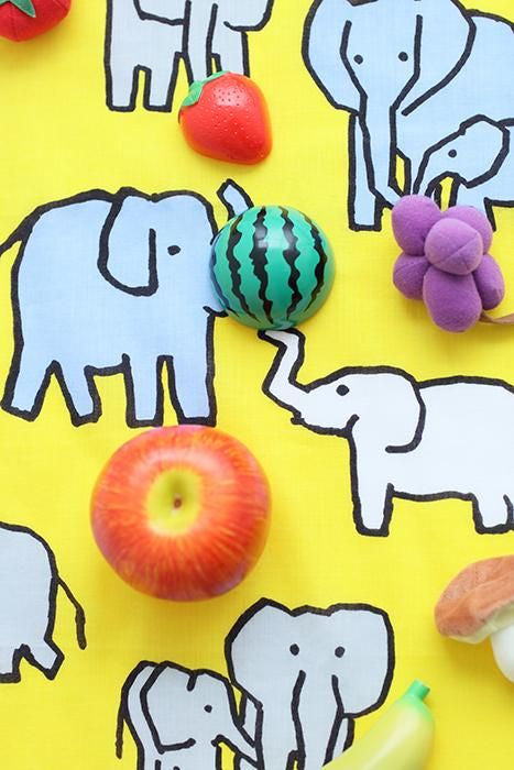 Ise Momen Textil-Tenugui/Elefant