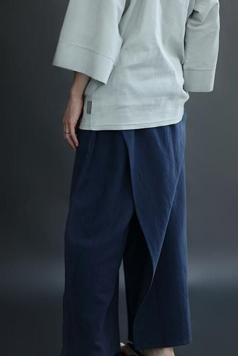 【net限定】綿麻 舶来織(はくらいおり) 筒下(つつした)/濃紺(のうこん)