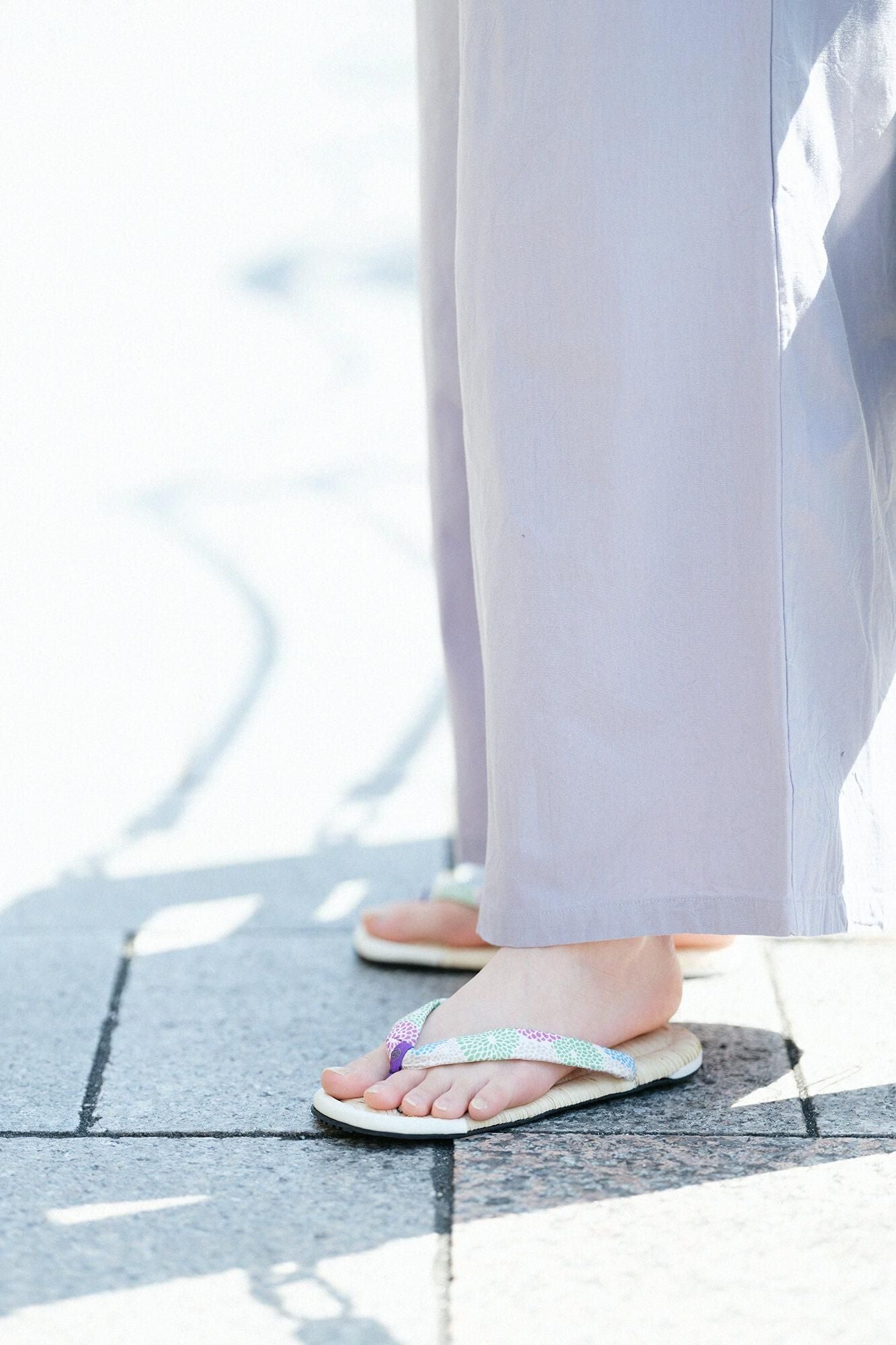 草履涼鞋 茶竹/全菊 涼風