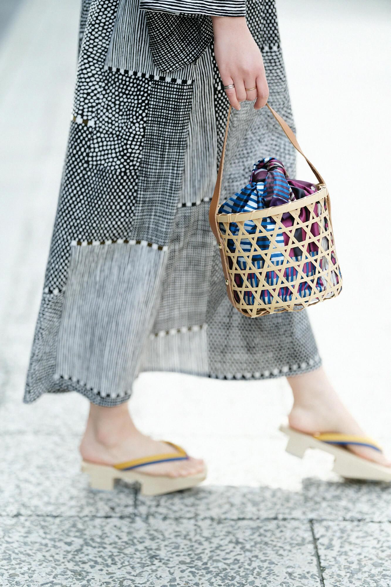 Mutsume Basket Bag / White Bamboo Large