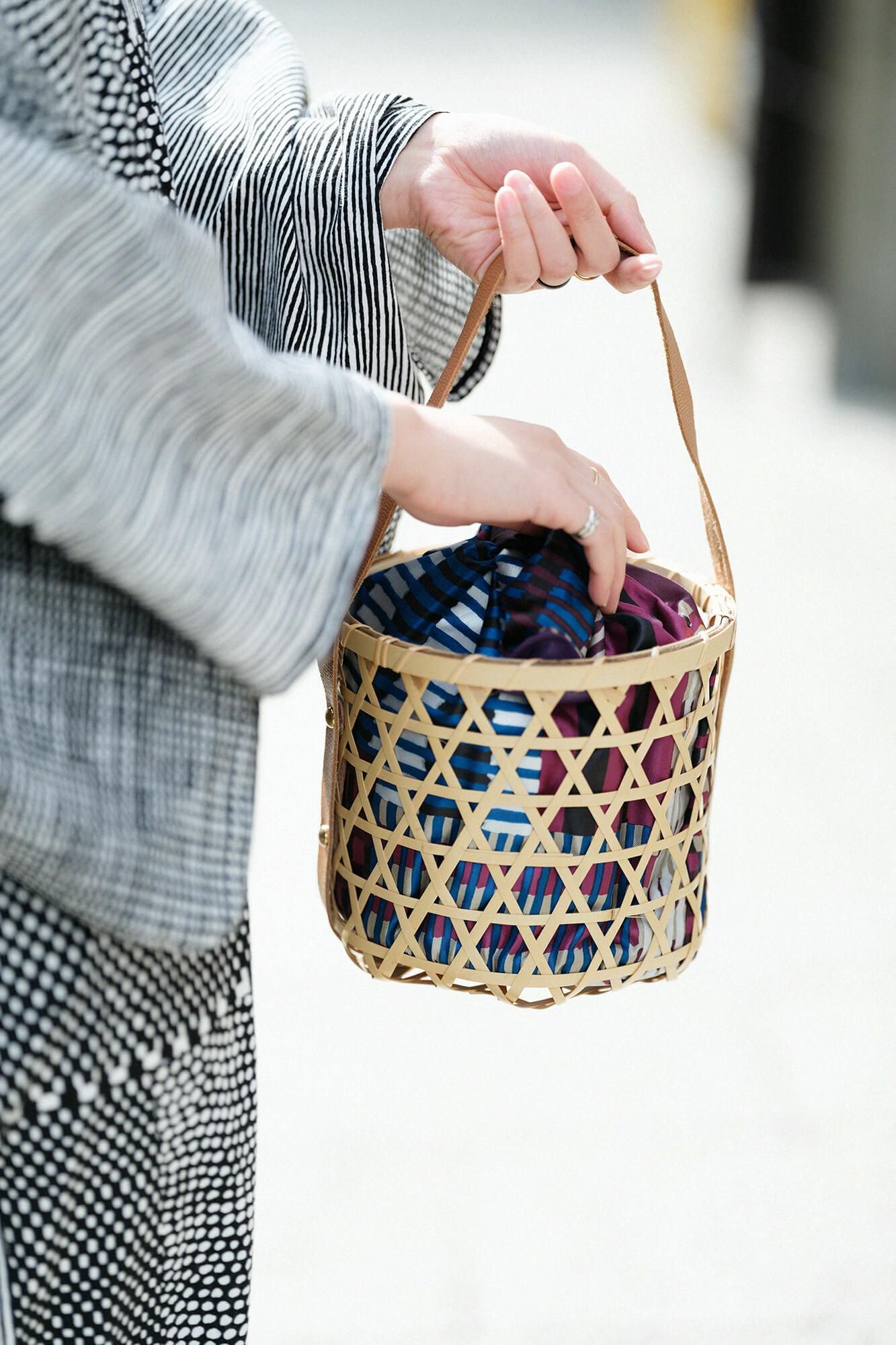 Mutsume Basket Bag / White Bamboo Large
