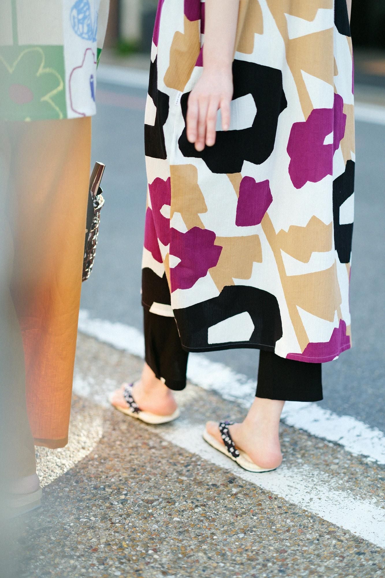 高島縮 40/40 えんゆう穿き/濡羽色(ぬればいろ)