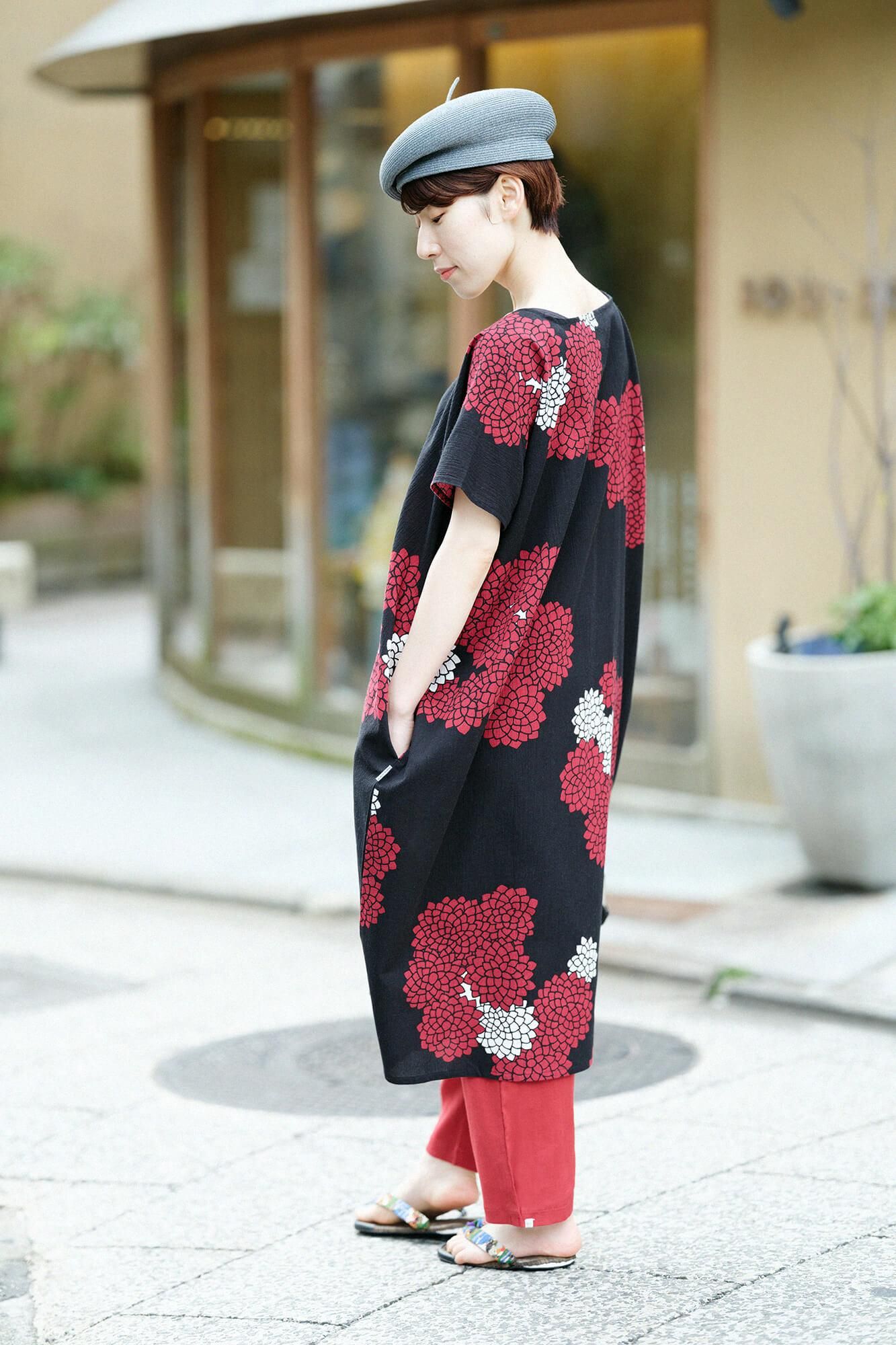 Chizimi Cotton 40/40 Skinny Pants / Dark Red