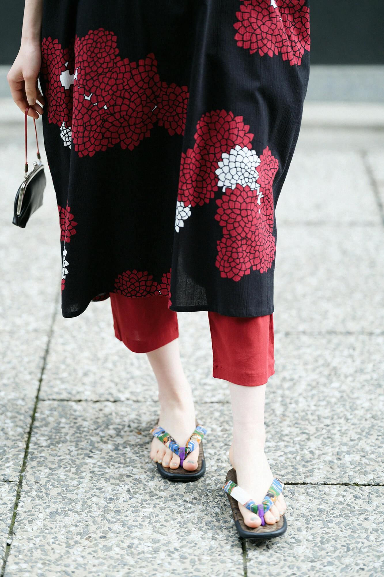 Chizimi Cotton 40/40 Skinny Pants / Dark Red