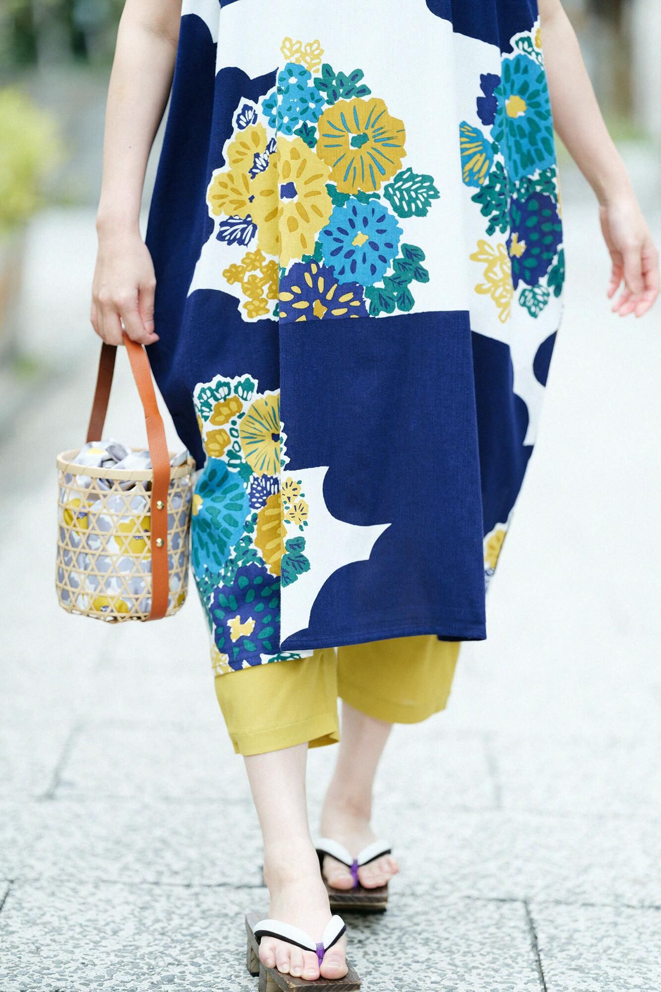 Chizimi Cotton 40/40 Skinny Pants / Mustard Color