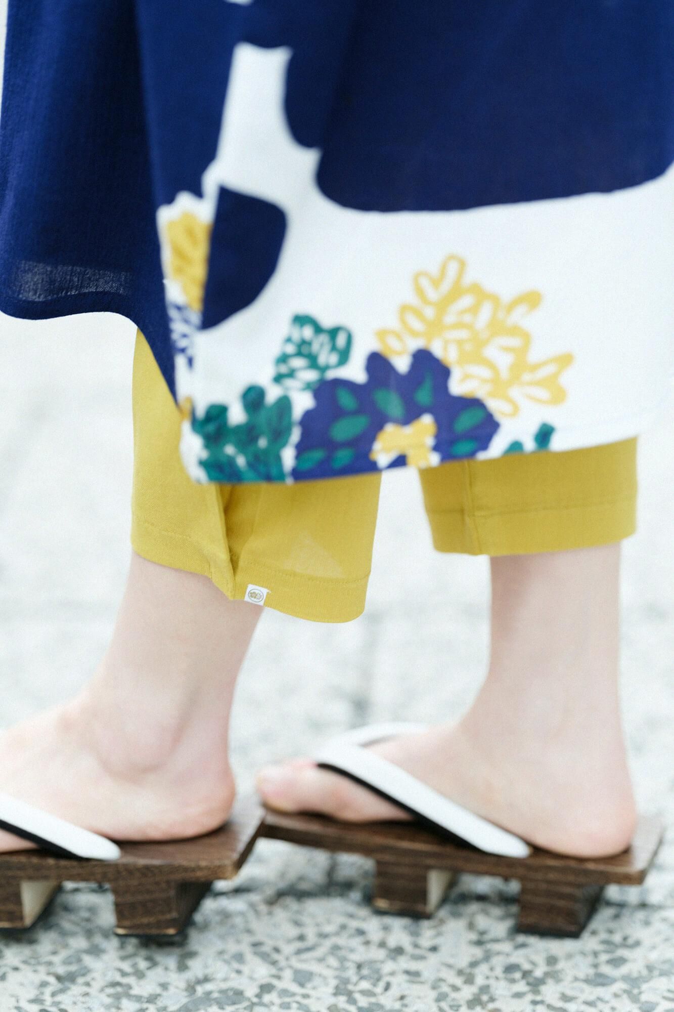 Chizimi Cotton 40/40 Skinny Pants / Mustard Color