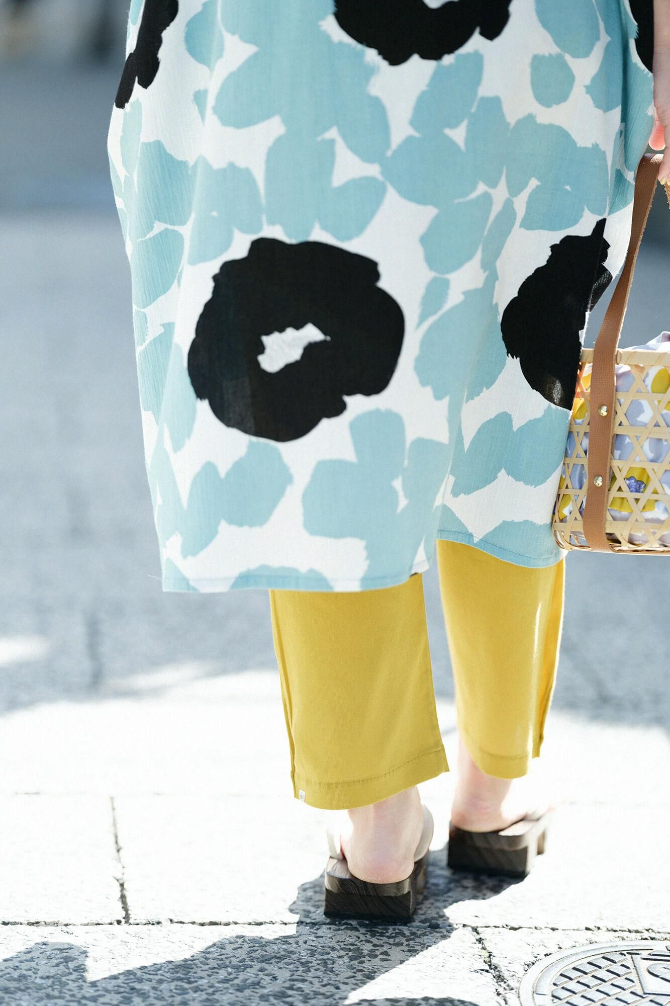 Chizimi Cotton 40/40 Skinny Pants / Mustard Color