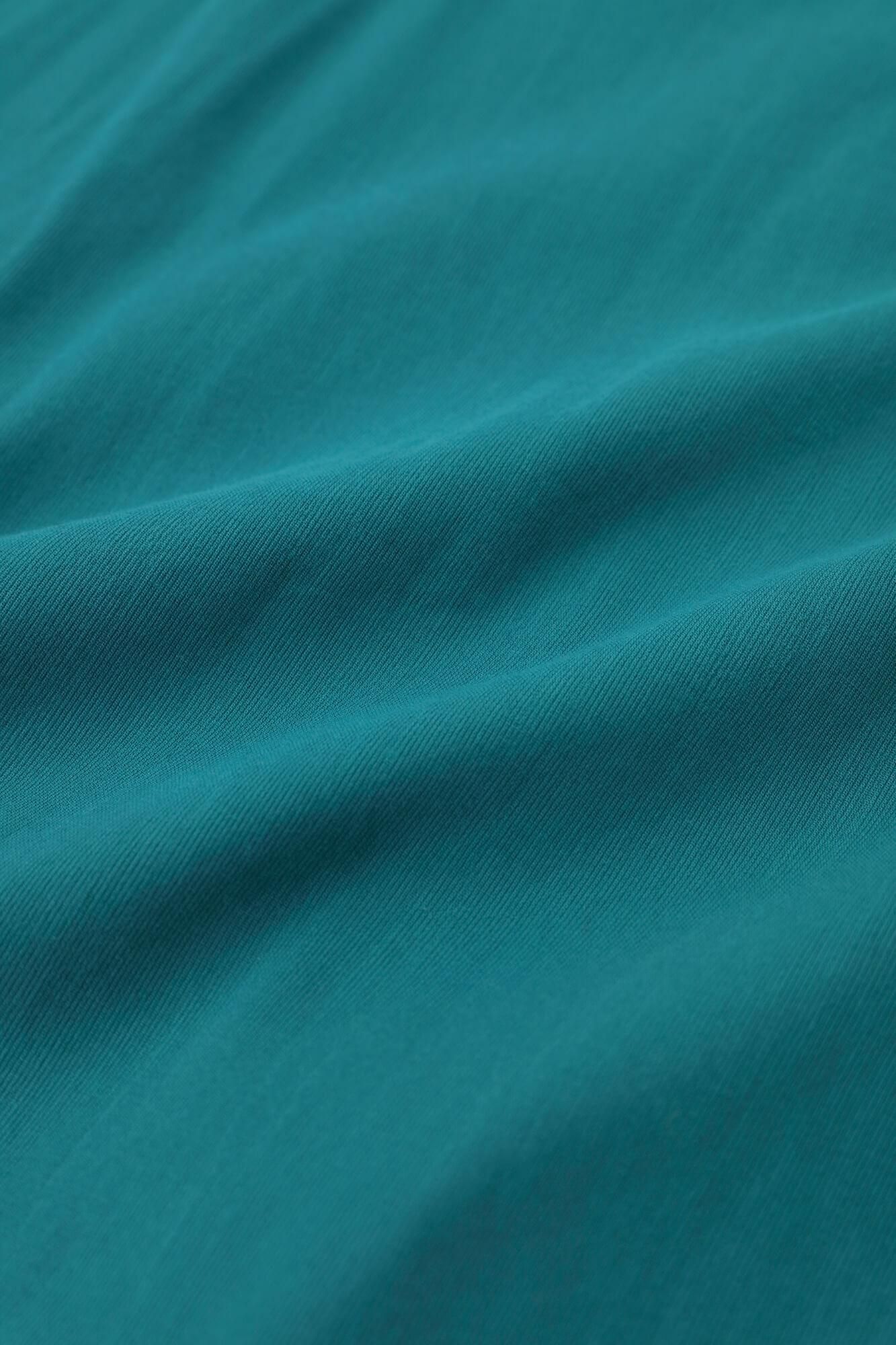 高島縮棉 40/40 短袖上衣/海綠色