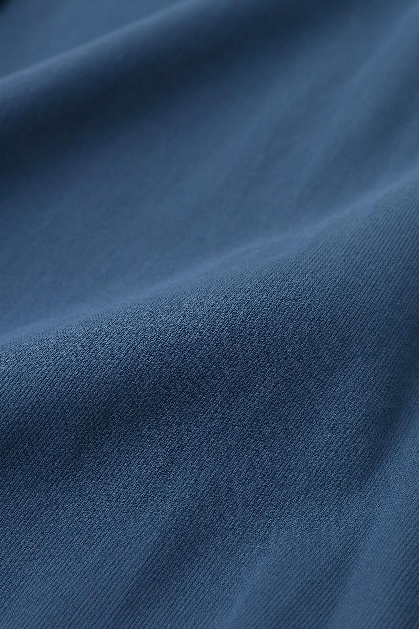 高島縮棉 40/40 短袖上衣/灰藍色