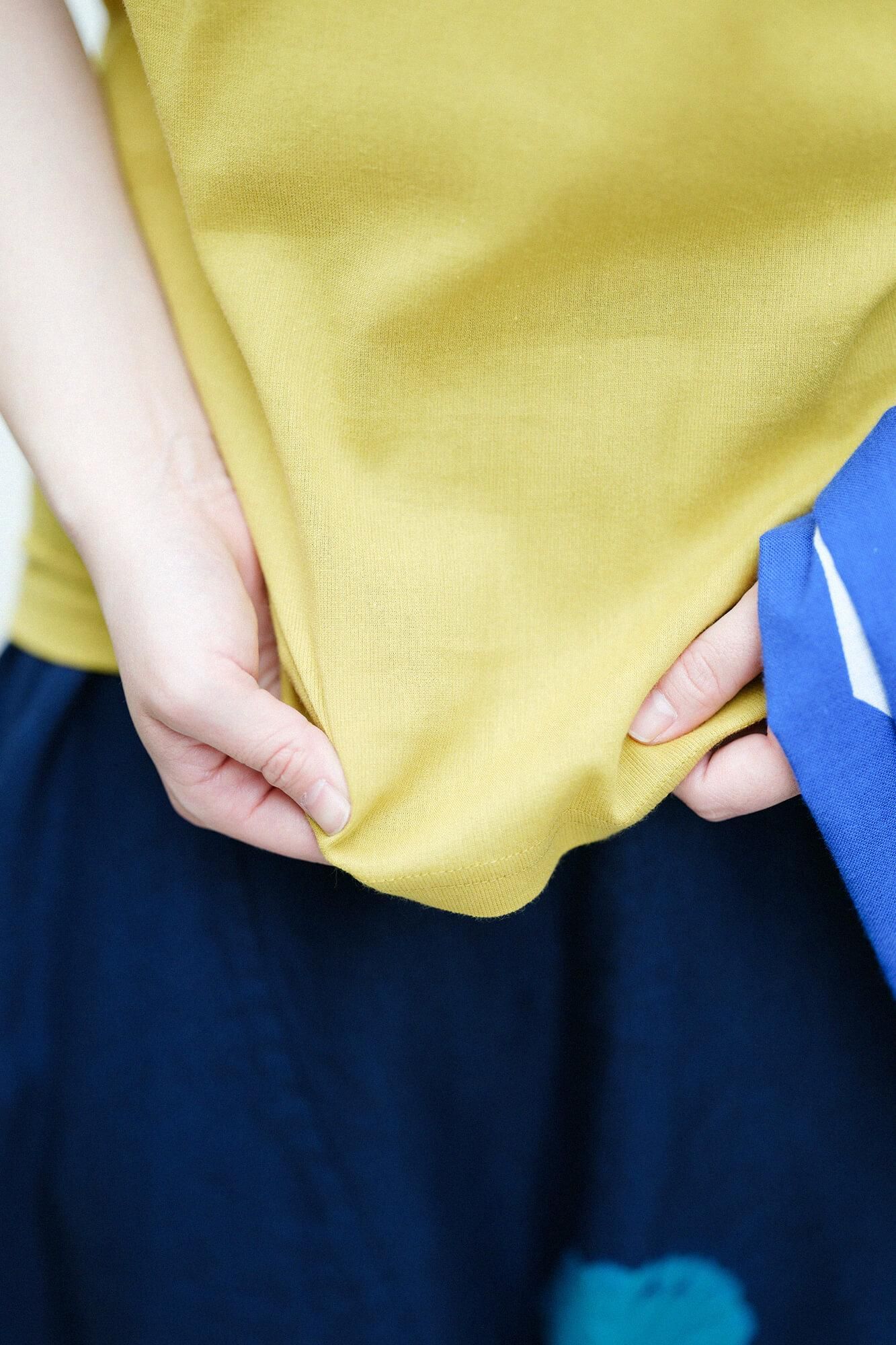 高島縮棉 40/40 短袖上衣/芥末黃