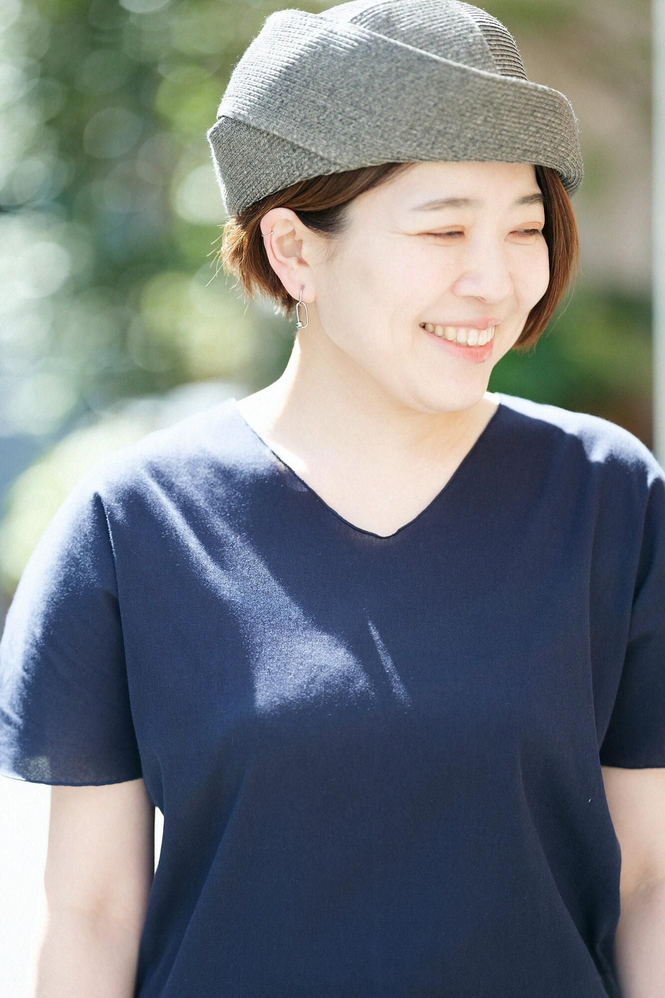 高島縮棉 40/40 短袖上衣/藍黑色