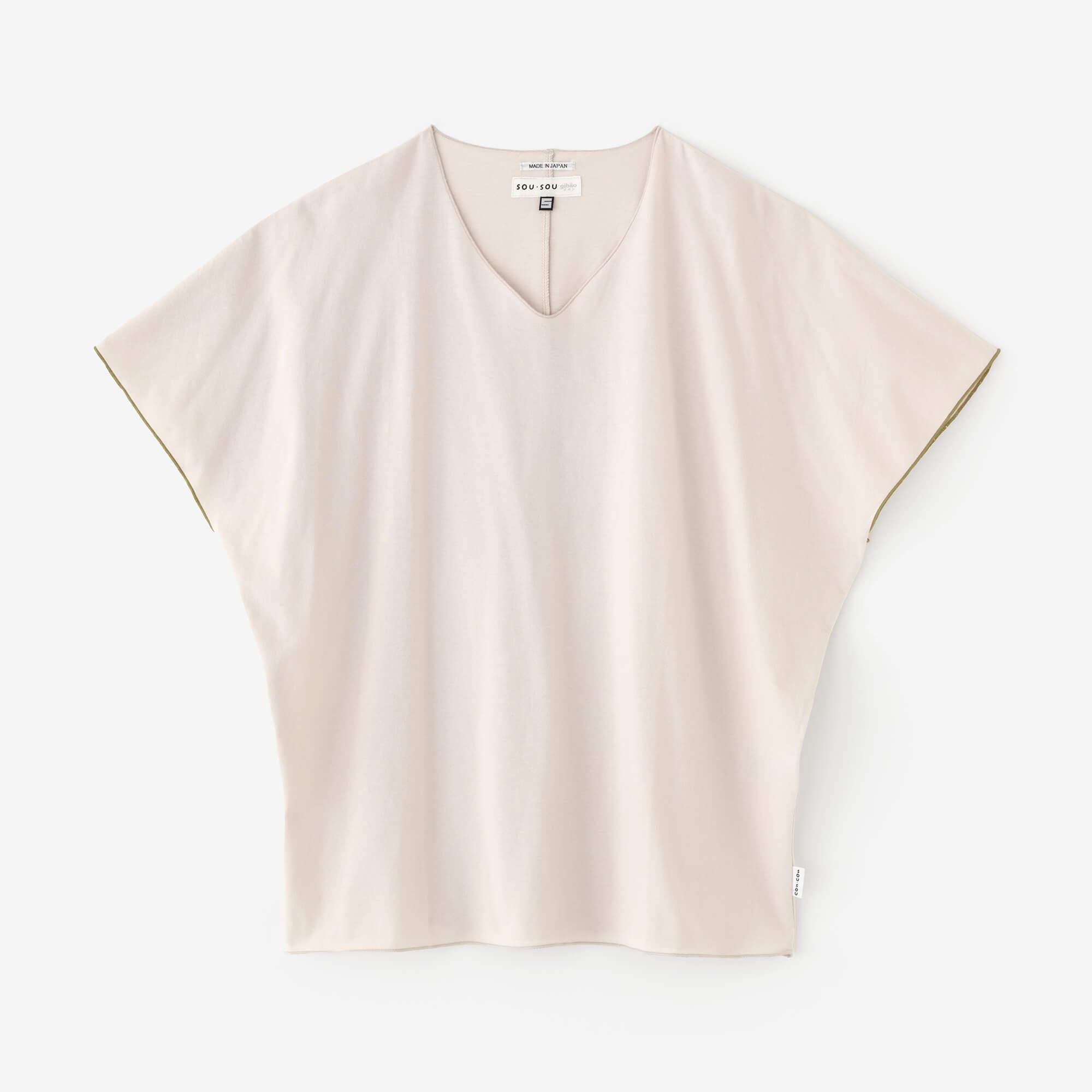 カットソー(半袖/袖なし) Jacquard puff Shoulder 袖なしジバン／桜鼠（さくらねず）