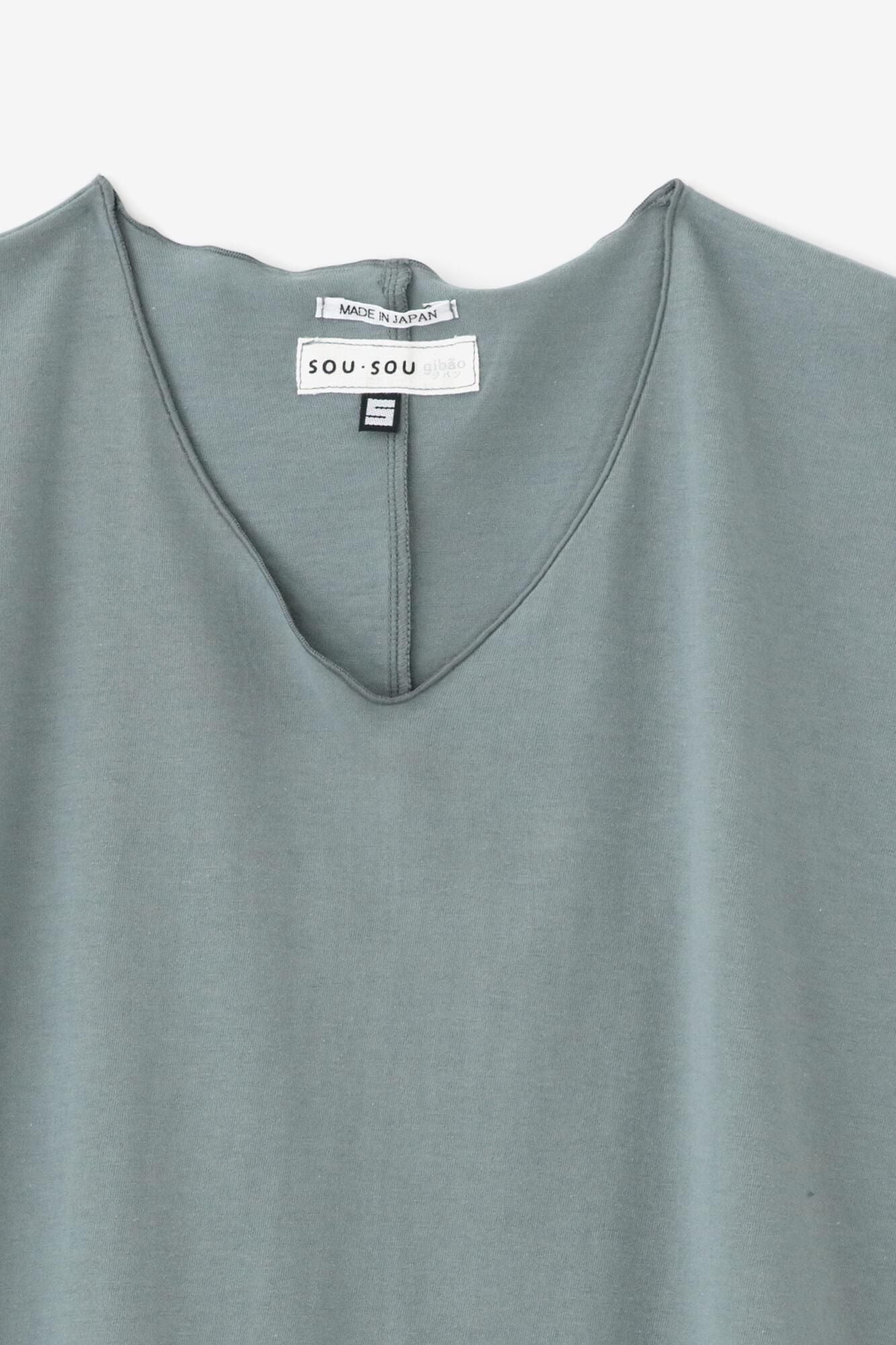 短袖上衣/灰綠色