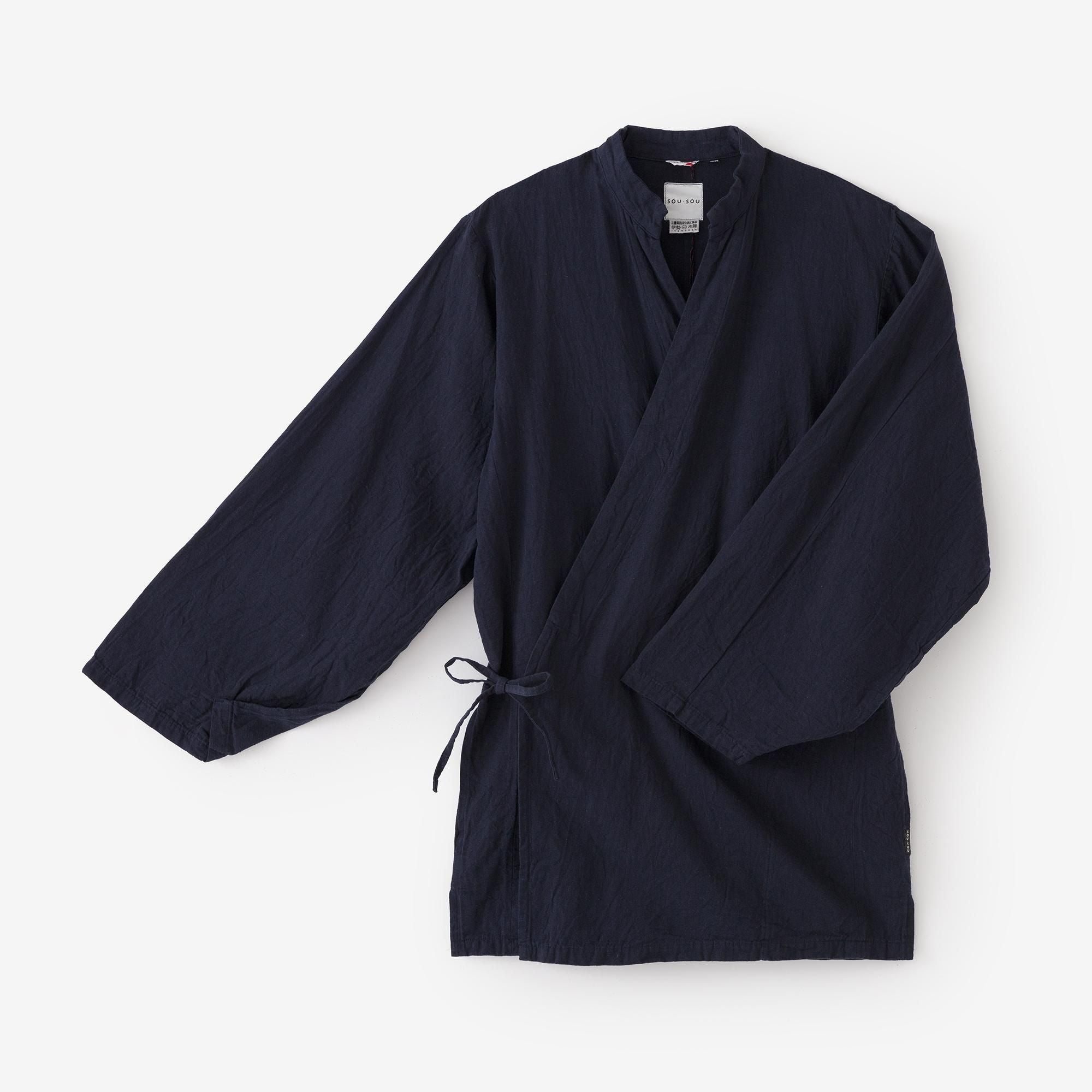 Isemomen Cotton 20/20 Linen-blend Samue Worker Jacket / Dark Blue