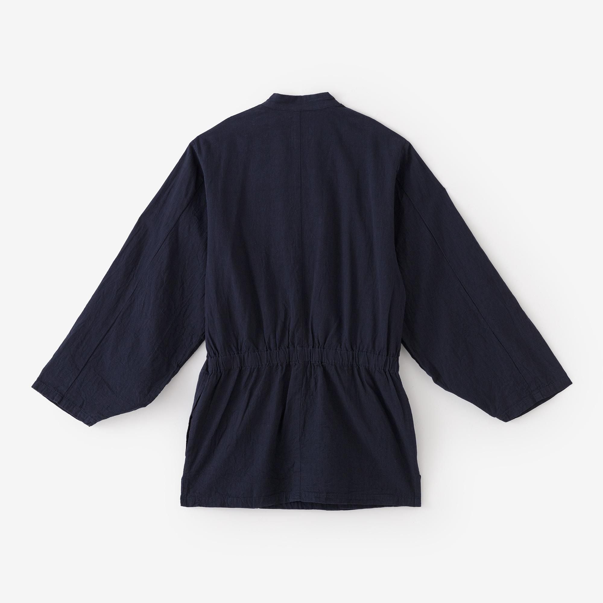 Isemomen Cotton 20/20 Linen-blend Samue Worker Jacket / Dark Blue