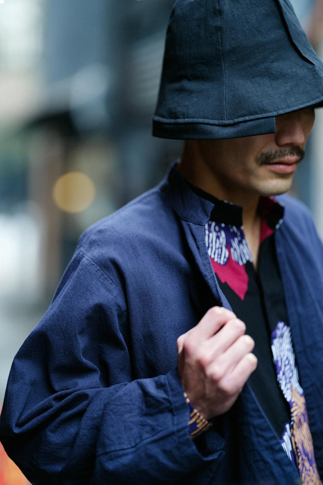 Isemomen Cotton 20/20 Linen-blend Samue Worker Jacket / Dark Blue