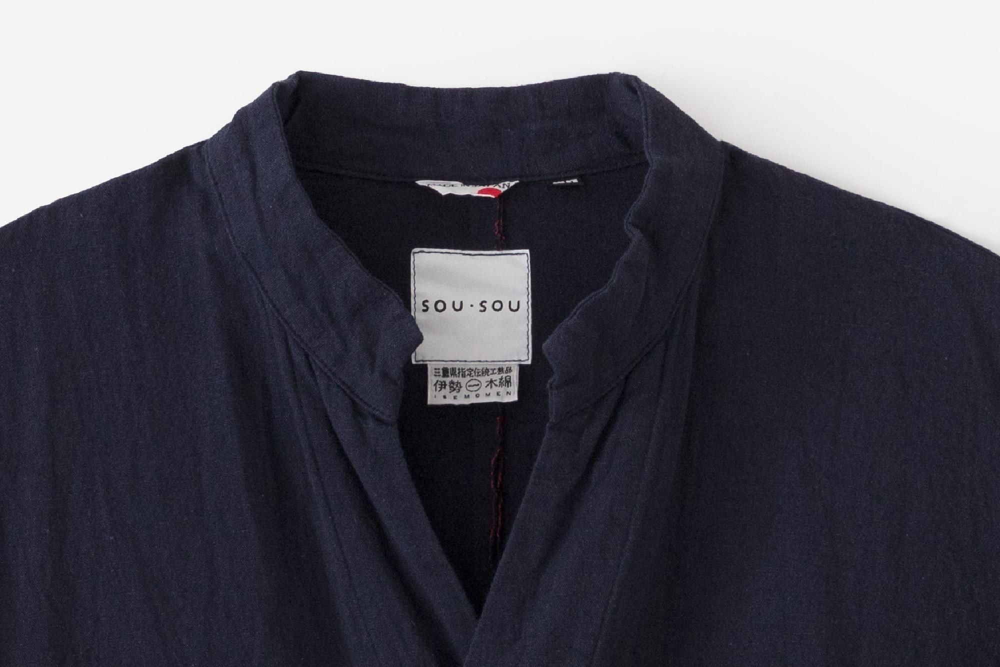 Isemomen Cotton 20/20 Linen-blend Samue Worker Jacket / Dark Blue