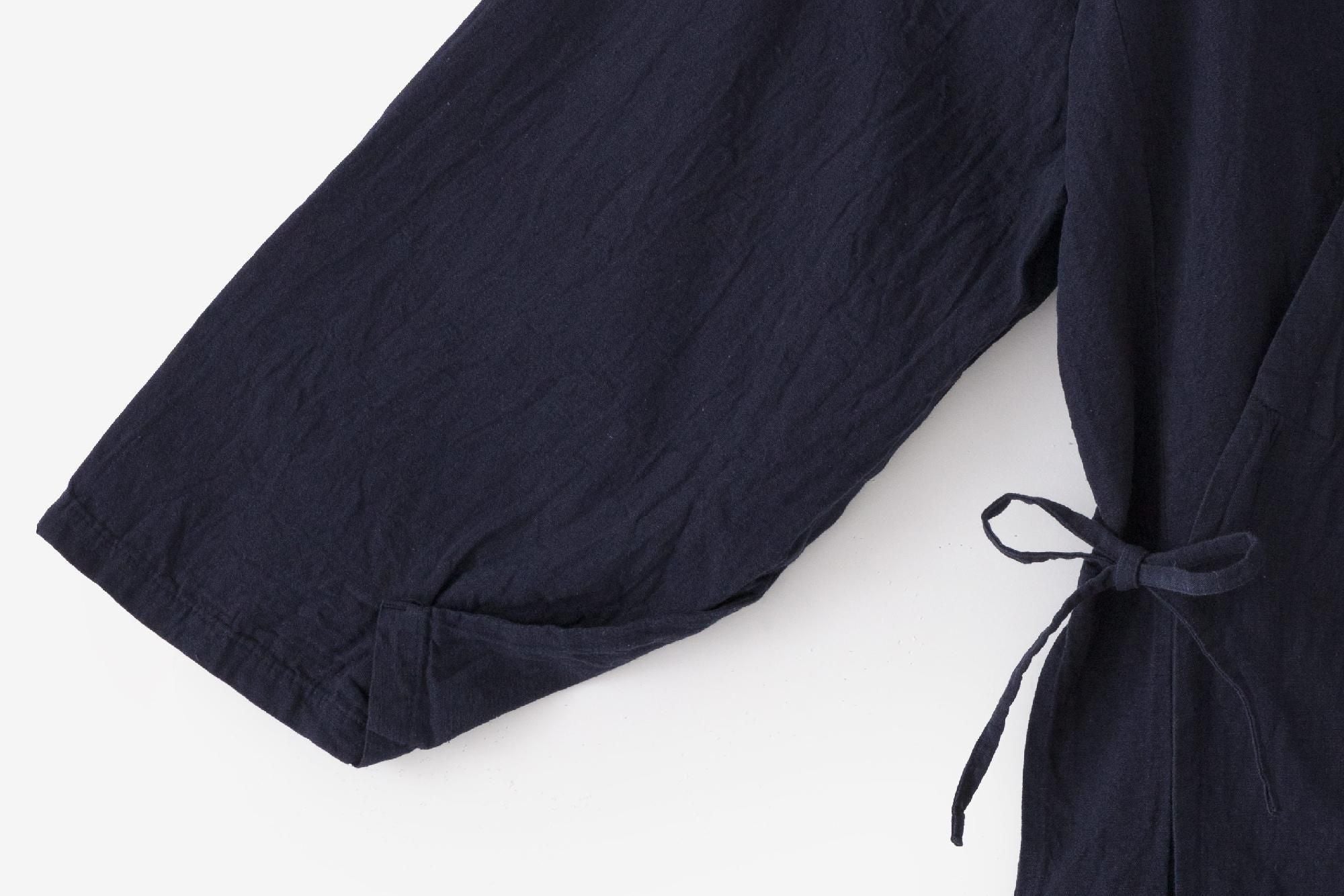 Isemomen Cotton 20/20 Linen-blend Samue Worker Jacket / Dark Blue