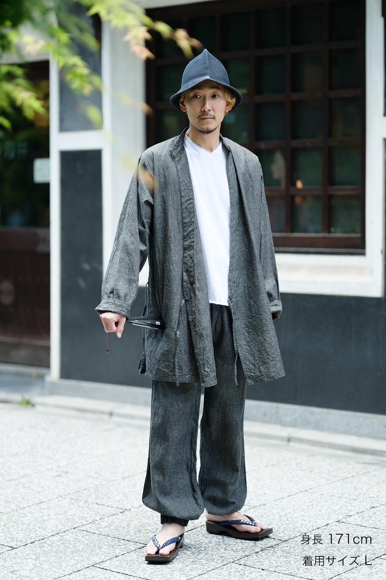 Ise-cotton 20/20 Linen Blend Samue Worker Jacket/ Charcoal Grey 