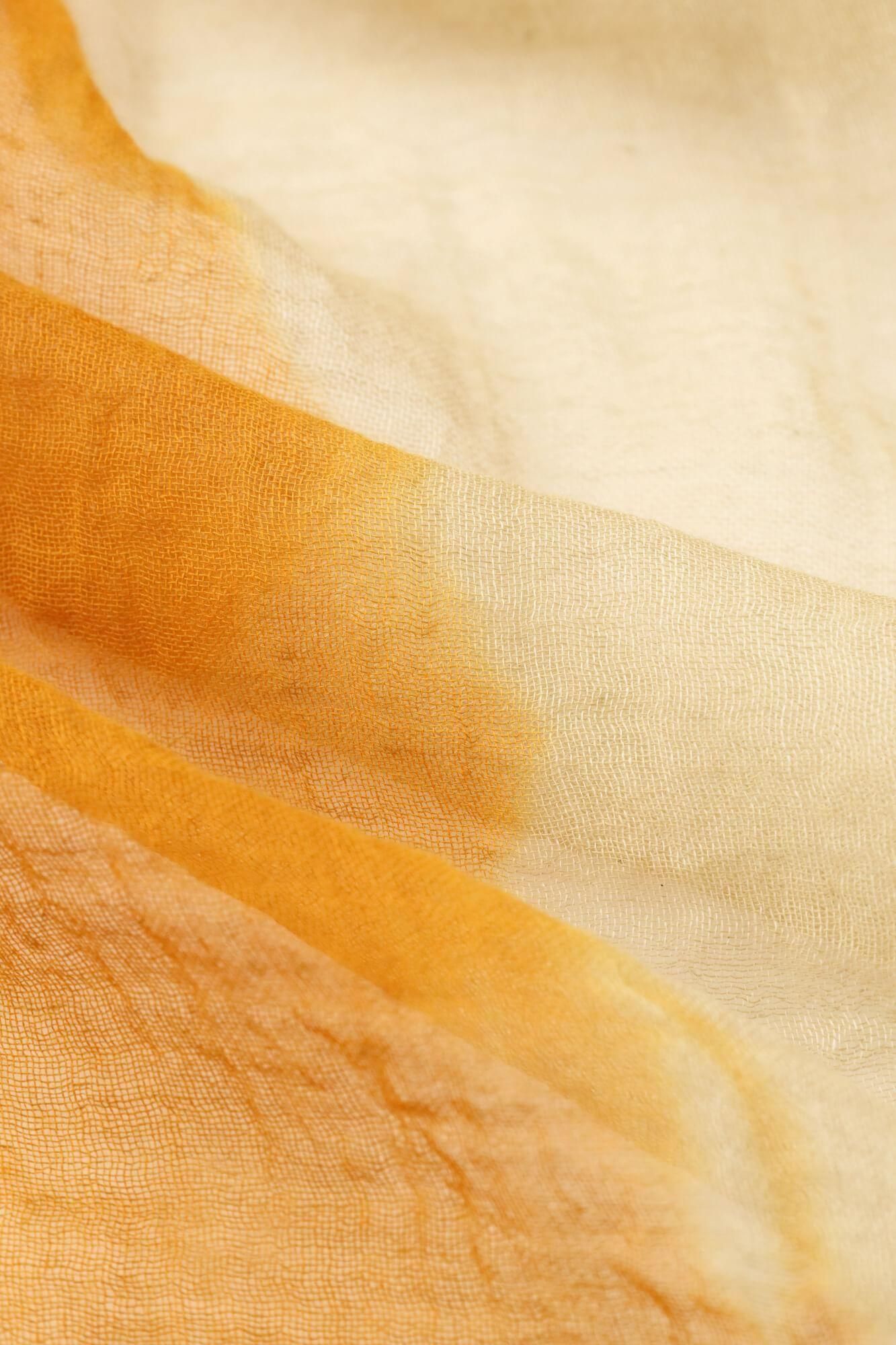 田端紮染 披肩/分層染 淡黄色×泥黄色