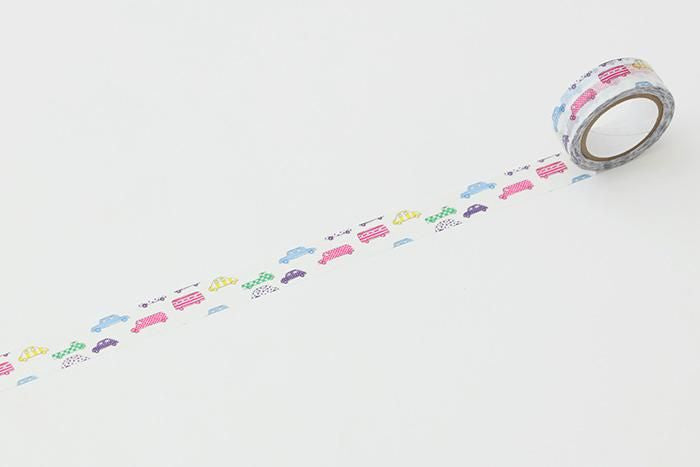 【net限定】テキスタイル・マステ/じどうしゃ【1.5cm幅】