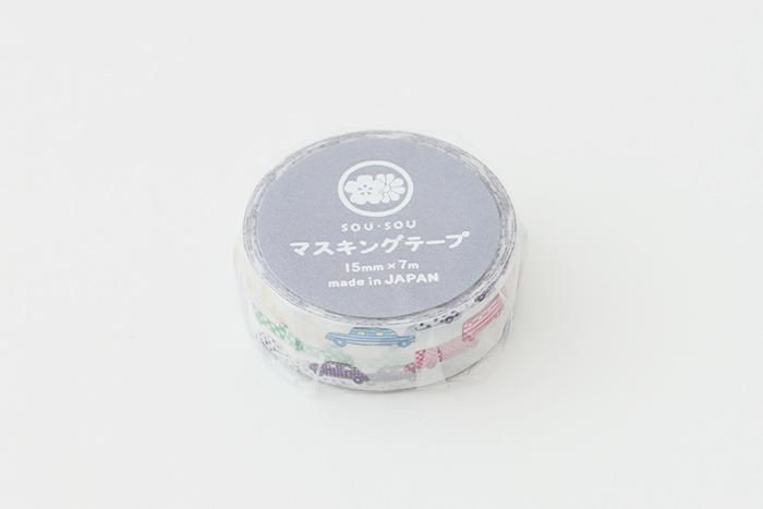 【net限定】テキスタイル・マステ/じどうしゃ【1.5cm幅】