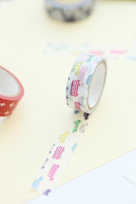 【net限定】テキスタイル・マステ/じどうしゃ【1.5cm幅】