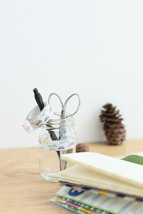 【net限定】テキスタイル・マステ/じどうしゃ【1.5cm幅】