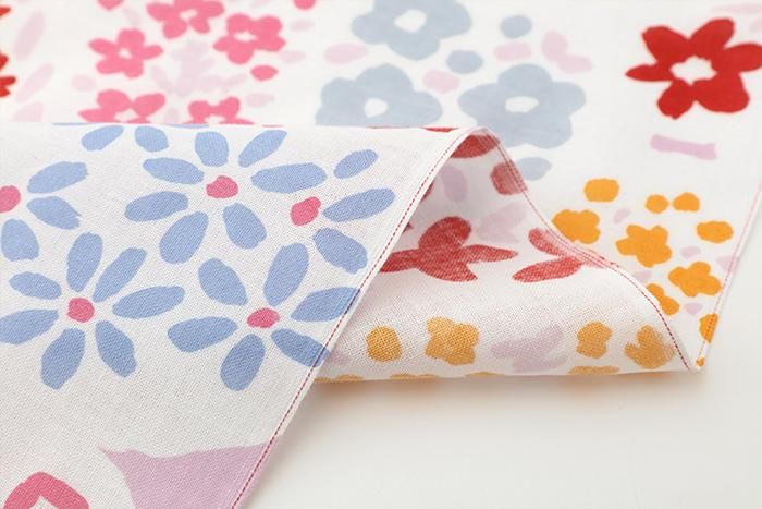 ISE Cotton Textile Tenugui / Chrysanthemum Pattern, Pink (Kikuhanamon, Momoiro)