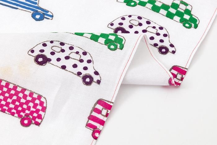 伊勢木綿 textile手ぬぐい(ひめ丈)/じどうしゃ