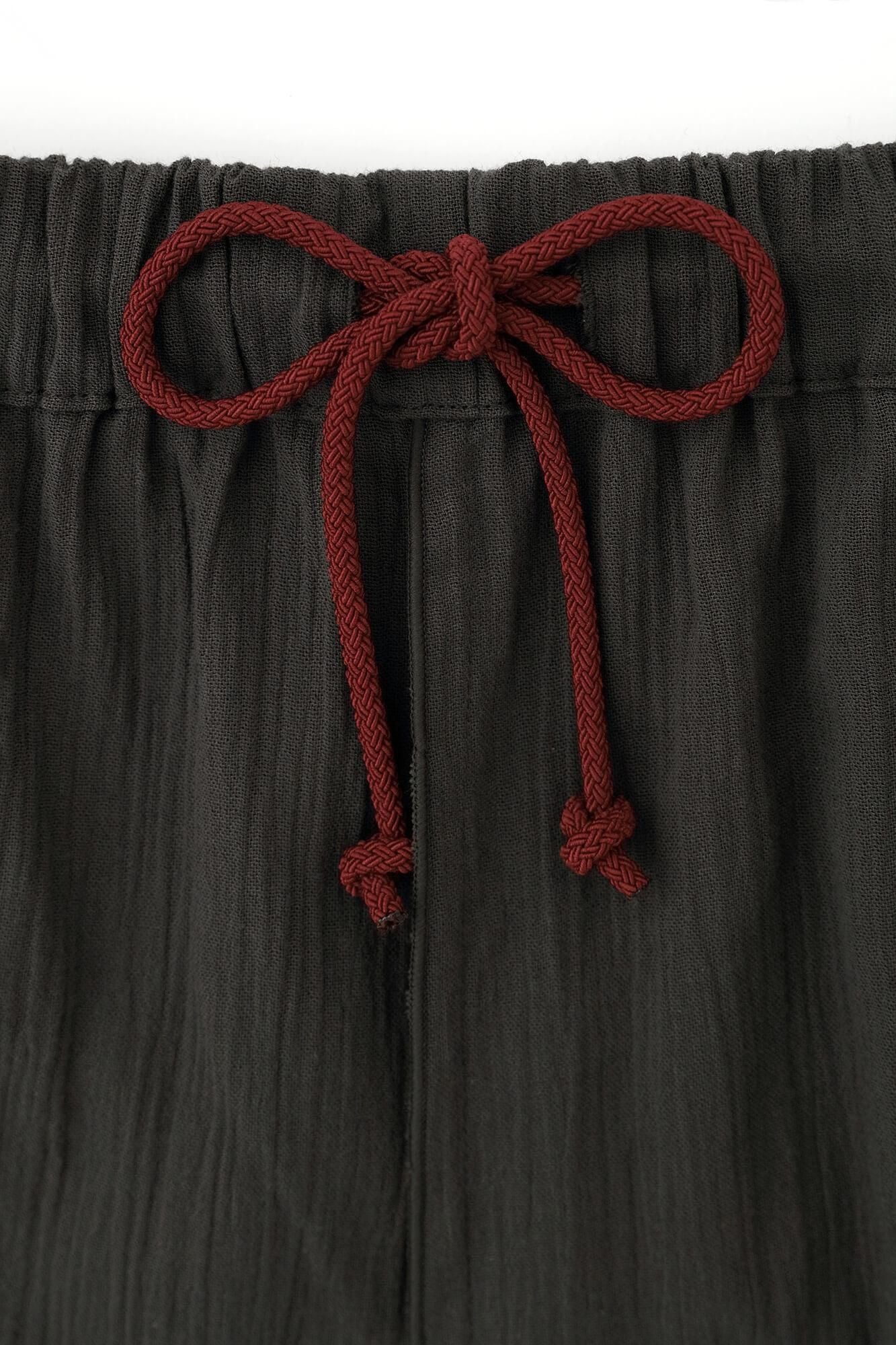 高島縮棉 20/20闊腿褲短版/深灰色