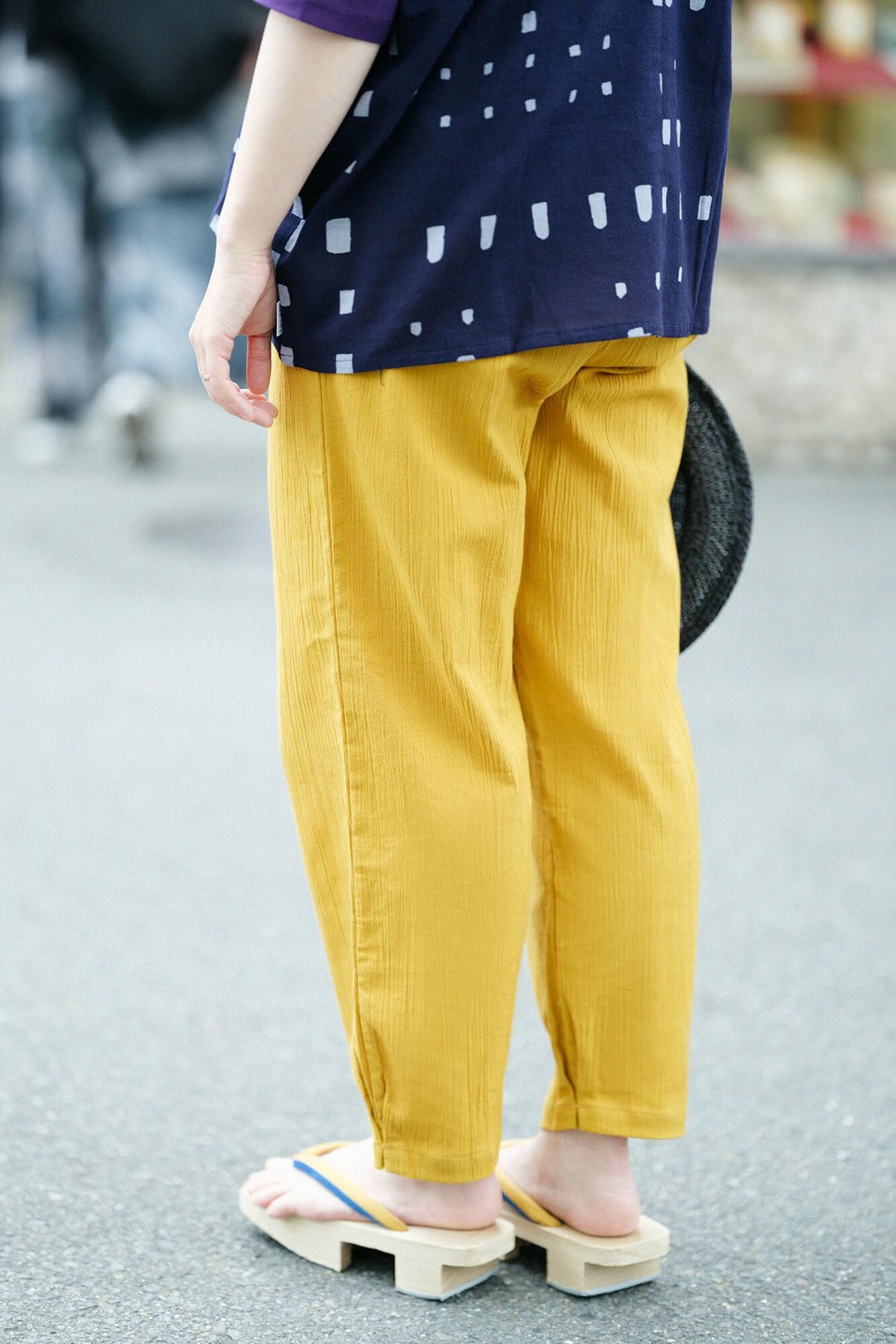 高島縮棉 20/20工人褲/金黃色