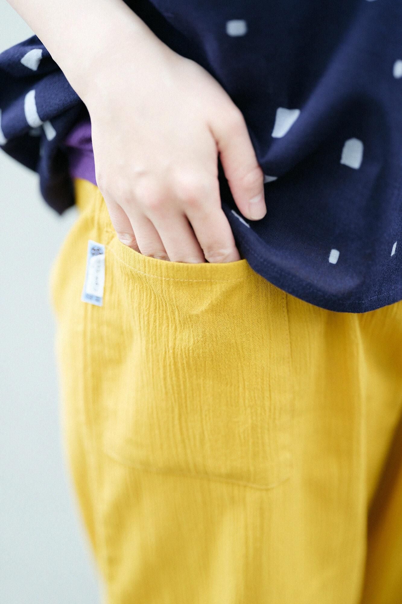 高島縮棉 20/20工人褲/金黃色