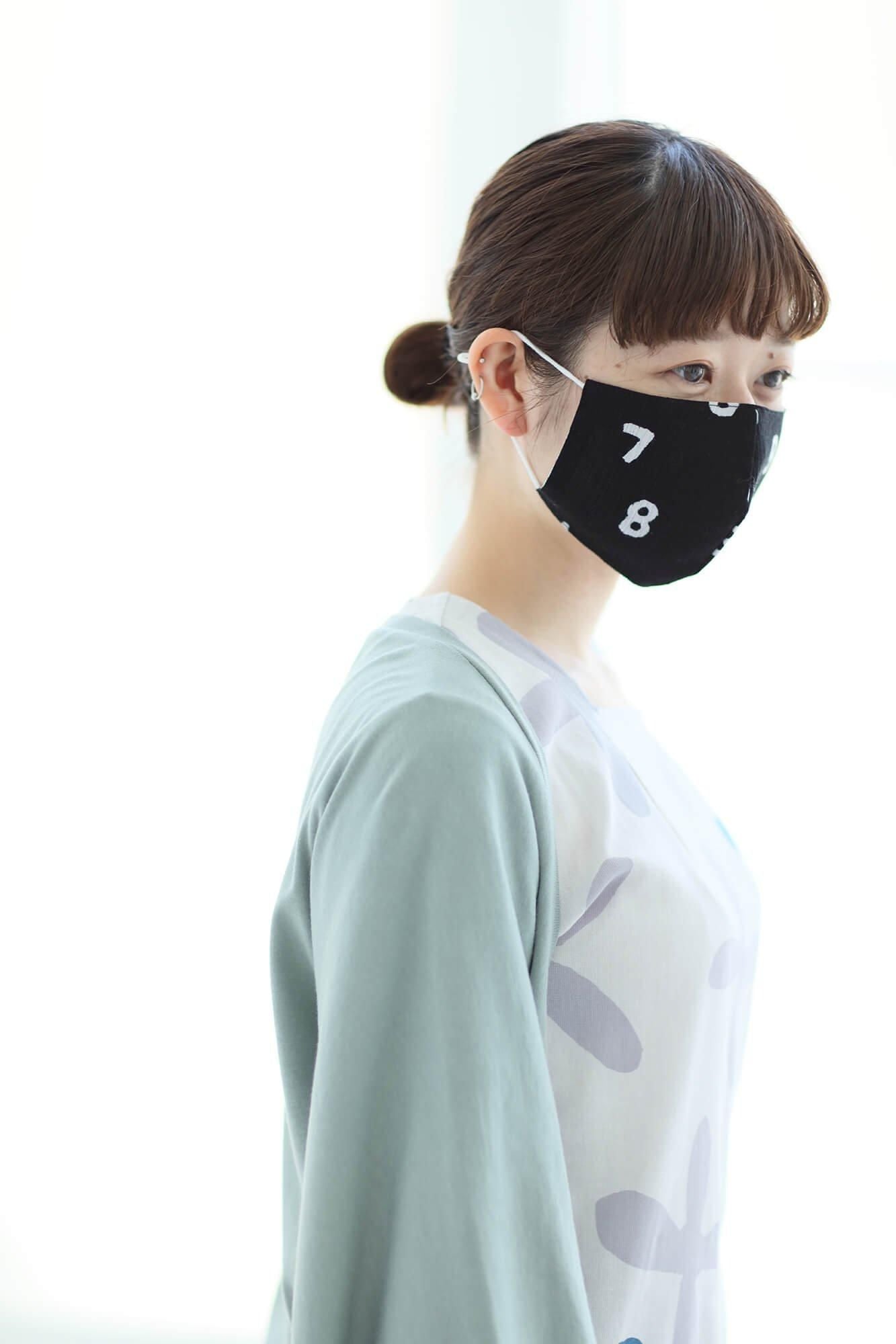 ◎【30%OFF】高島縮棉圖案紋樣布口罩(僅限M碼)/ SO-SU-U十數黑色