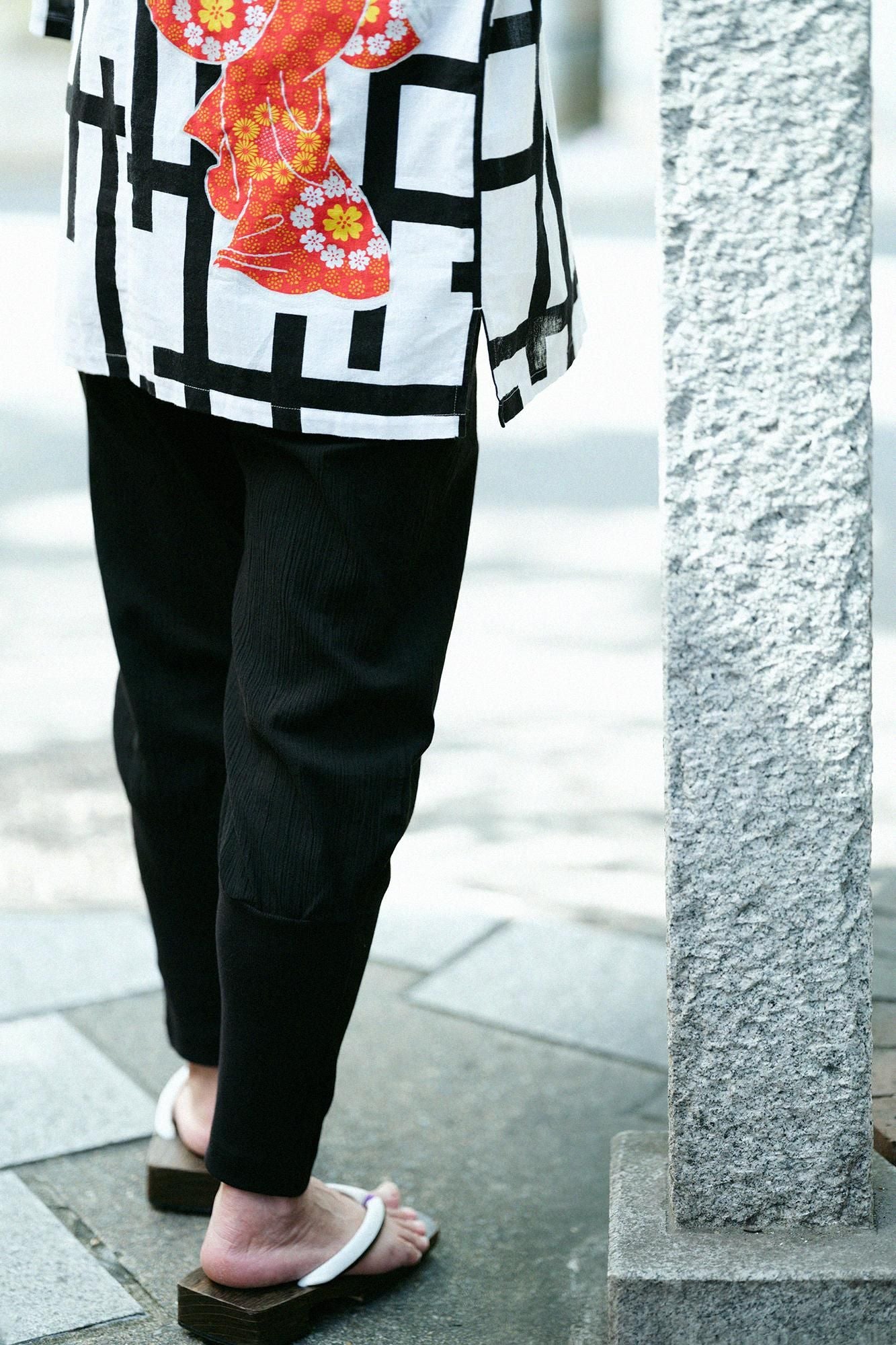 高島縮 20/20 裁付(たっつけ)えんゆう穿き/濡羽色2(ぬればいろ)