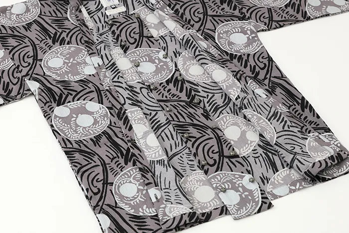 【net Limited】Chizimi Cotton 20/20 Double Breasted Shirt / Somon