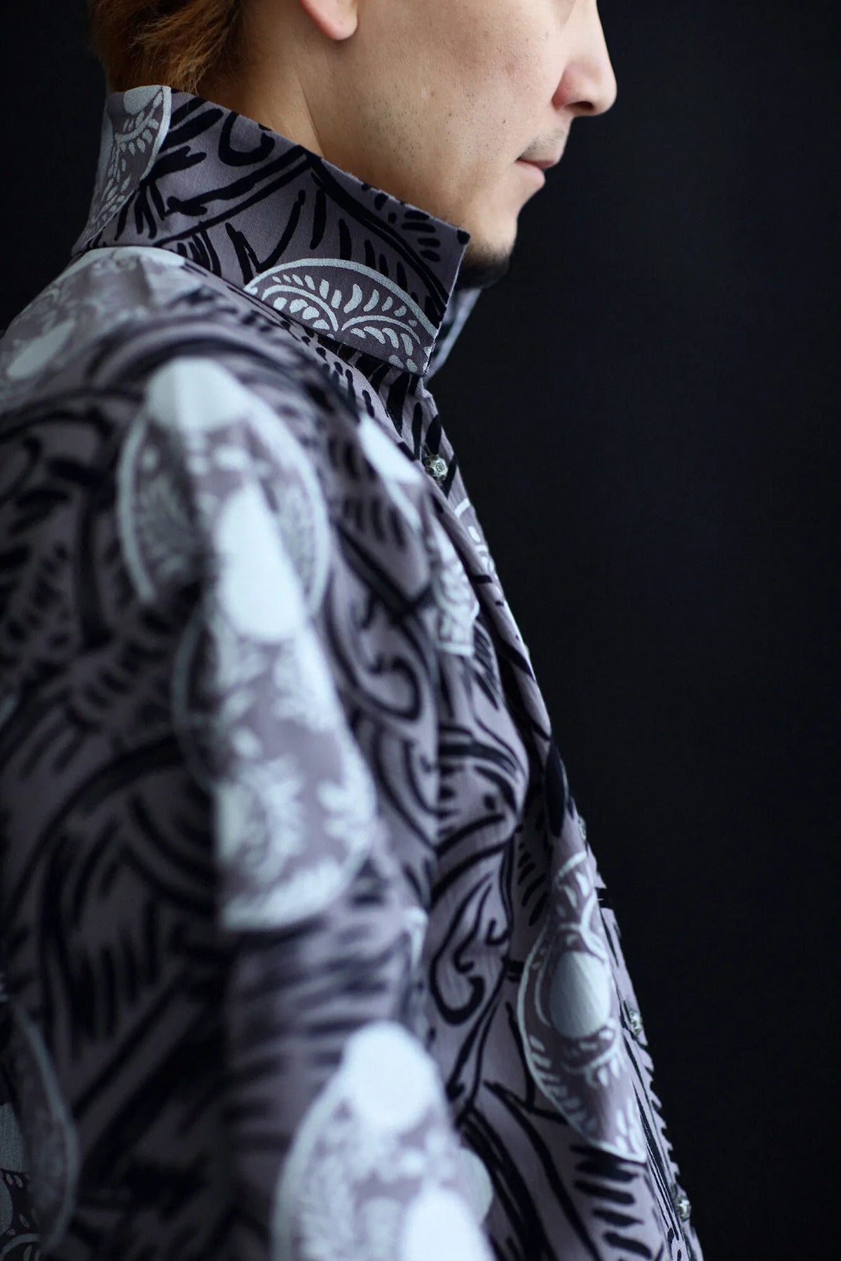 【net Limited】Chizimi Cotton 20/20 Double Breasted Shirt / Somon