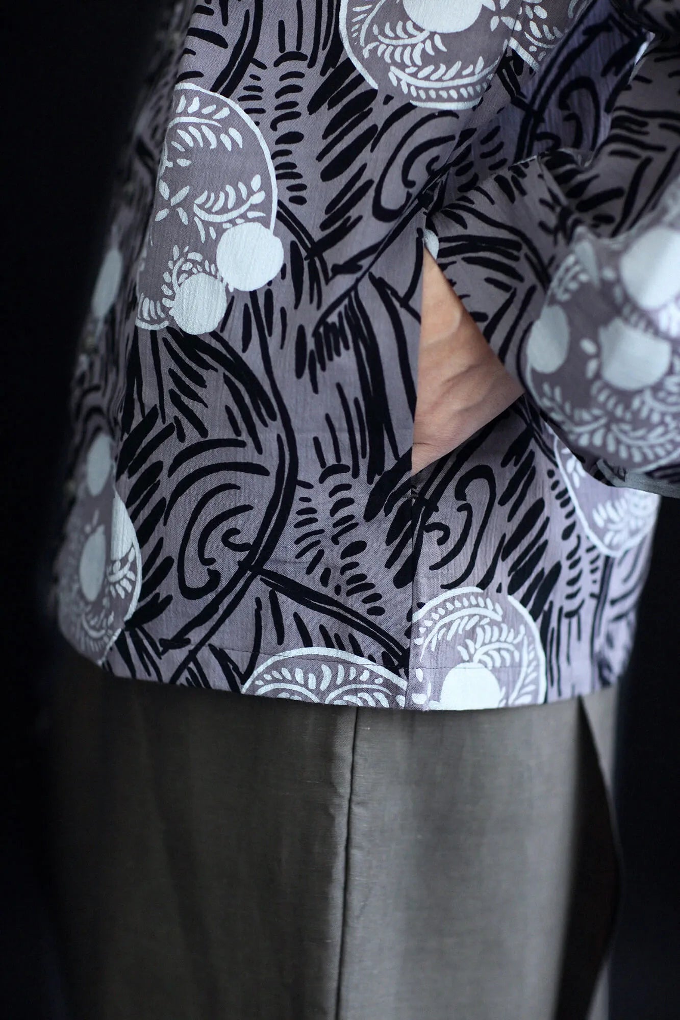 【net Limited】Chizimi Cotton 20/20 Double Breasted Shirt / Somon