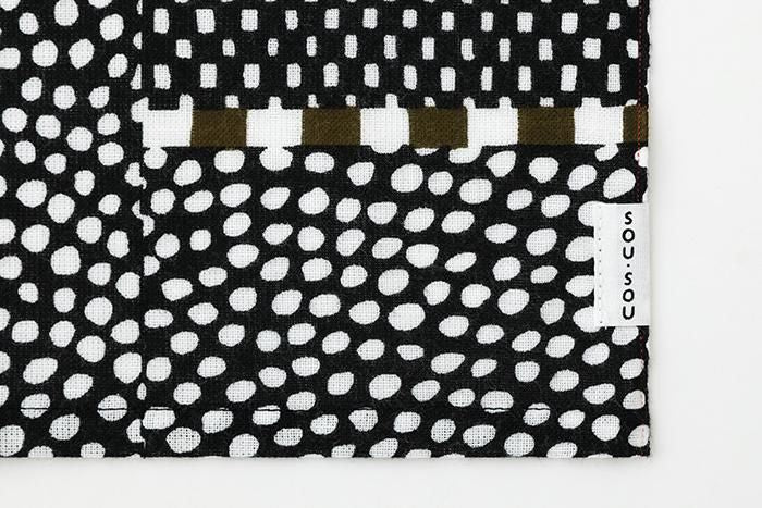 ISE棉花田ugui noren,2个宽度/跨度,黑色墨水上的苔藓(Sumikuro)(Sumikuro)