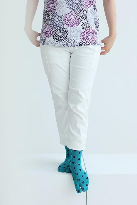 Tabi Socks (Mid-calf)/SO-SU-U Teal Green×Black【Men・Women】