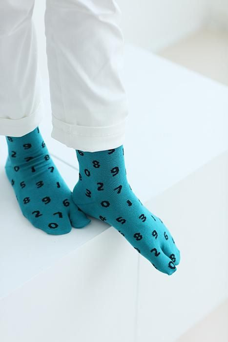 Tabi Socks (Mid-calf)/SO-SU-U Teal Green×Black【Men・Women】