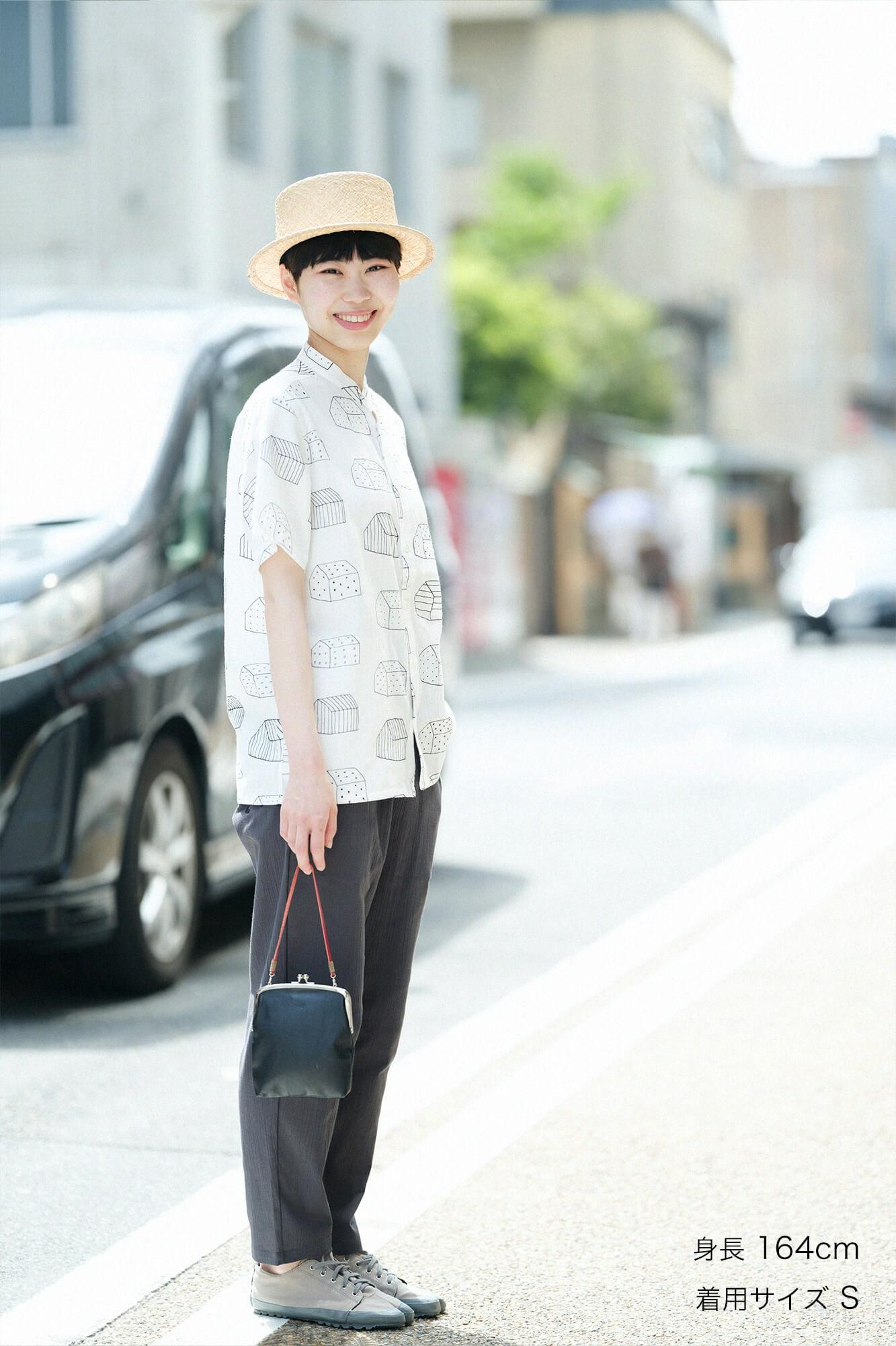 高島縮棉 20/20 休閒窄管長褲/深鉛色