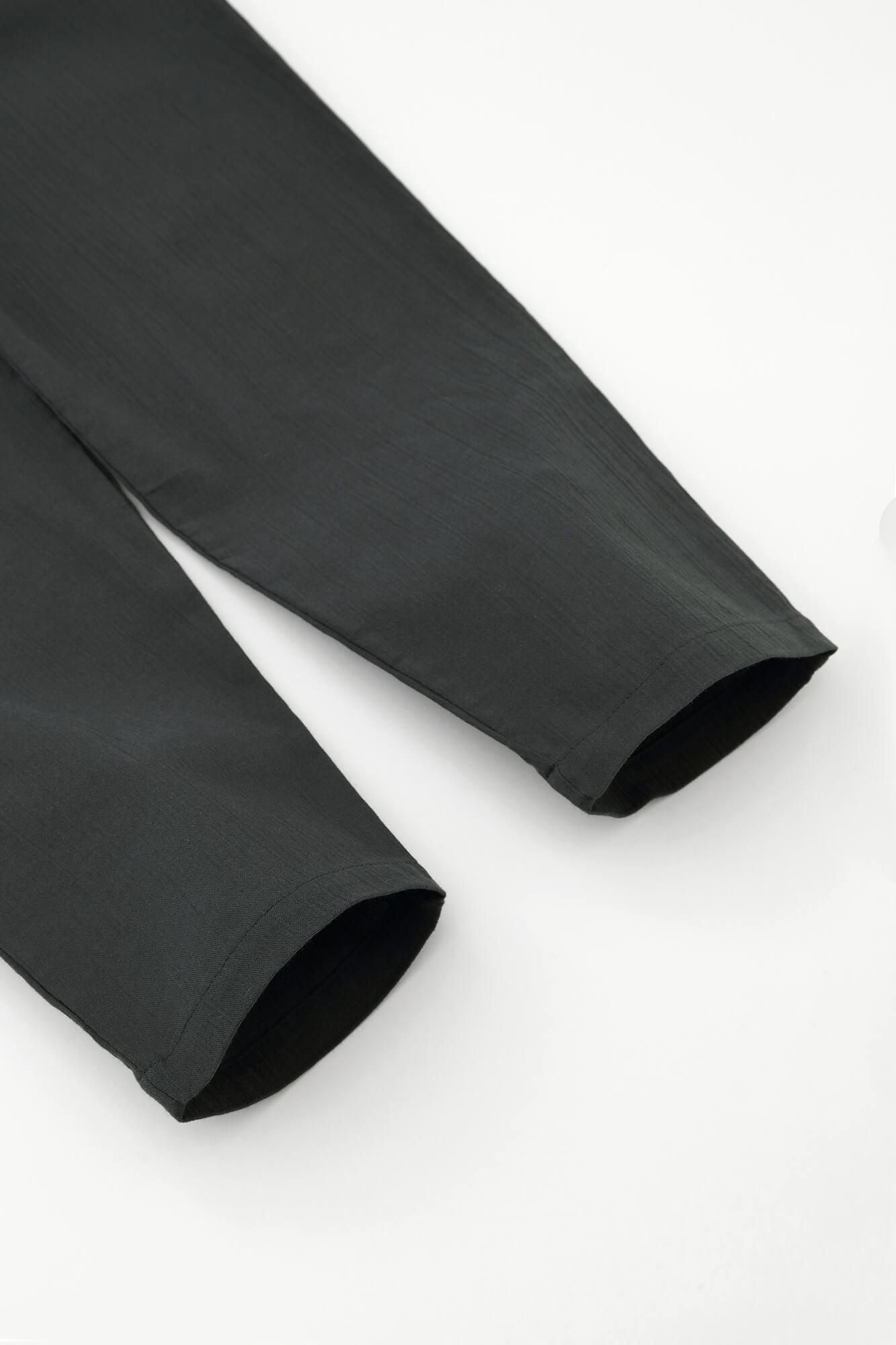 高島縮棉 20/20 休閒窄管長褲/深鉛色