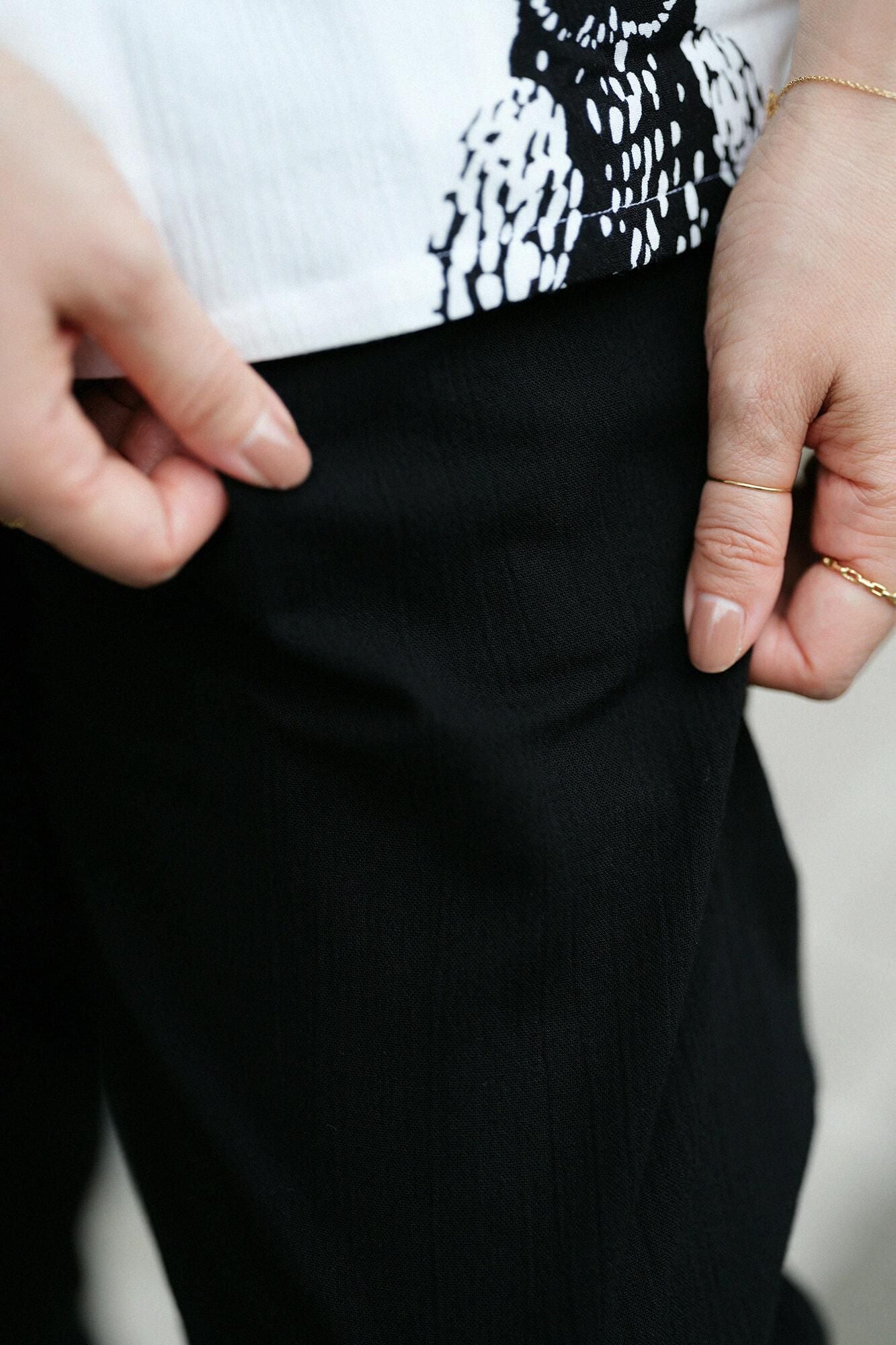 타카시마치지미 20/20 이지 테이퍼드 팬츠/검은색