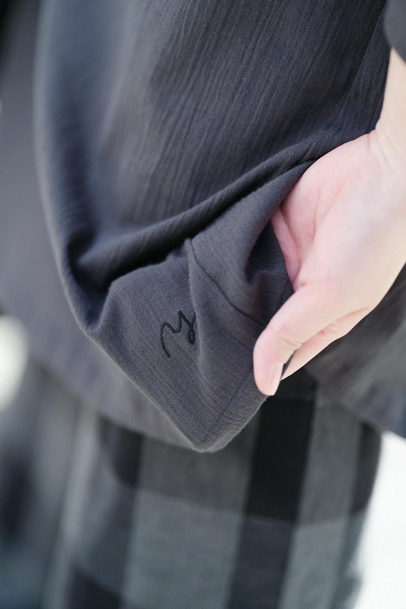 타카시마치지미 20/20 긴소매 원피스/짙은 회색