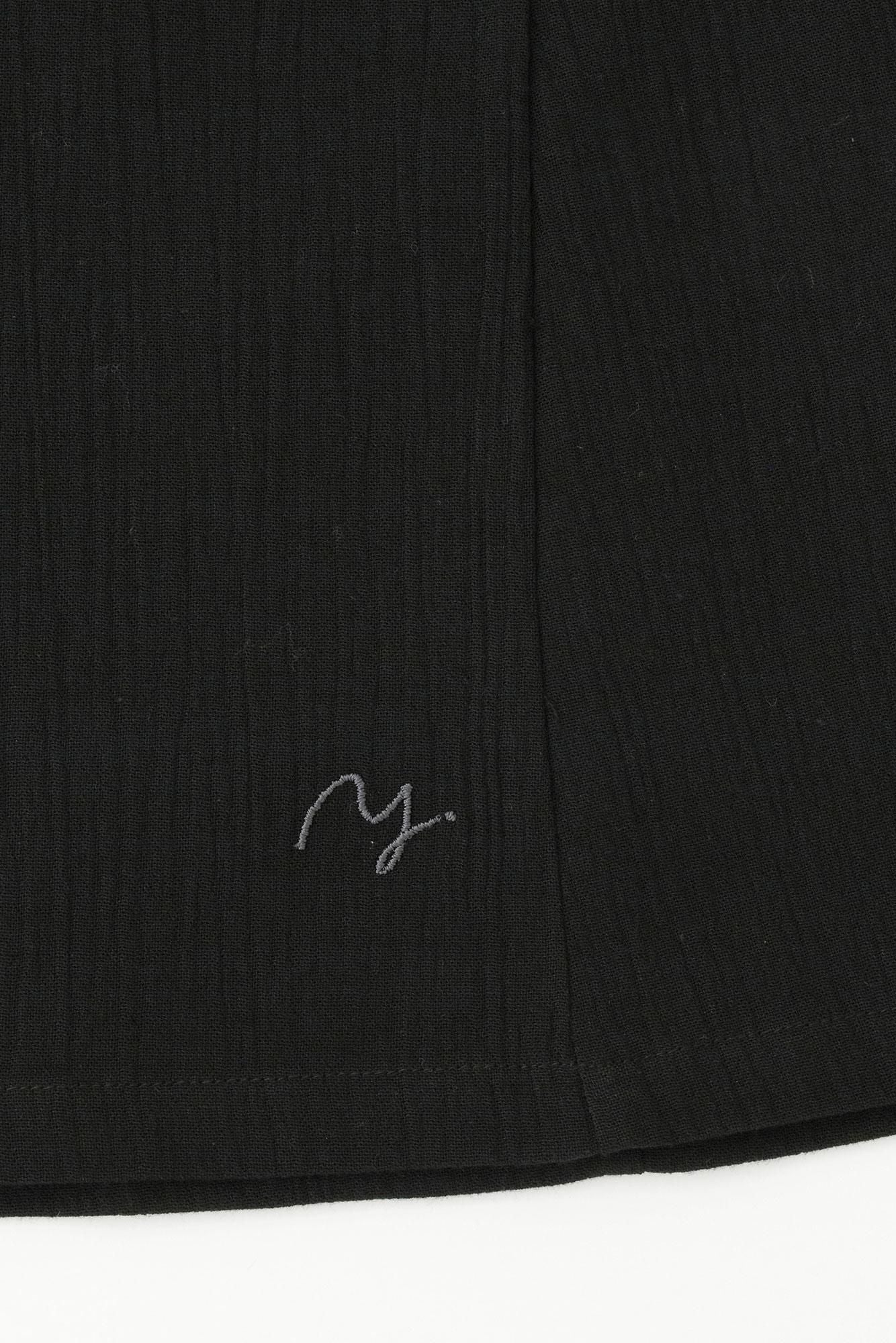 高島縮棉 20/20長袖連身裙/黑色