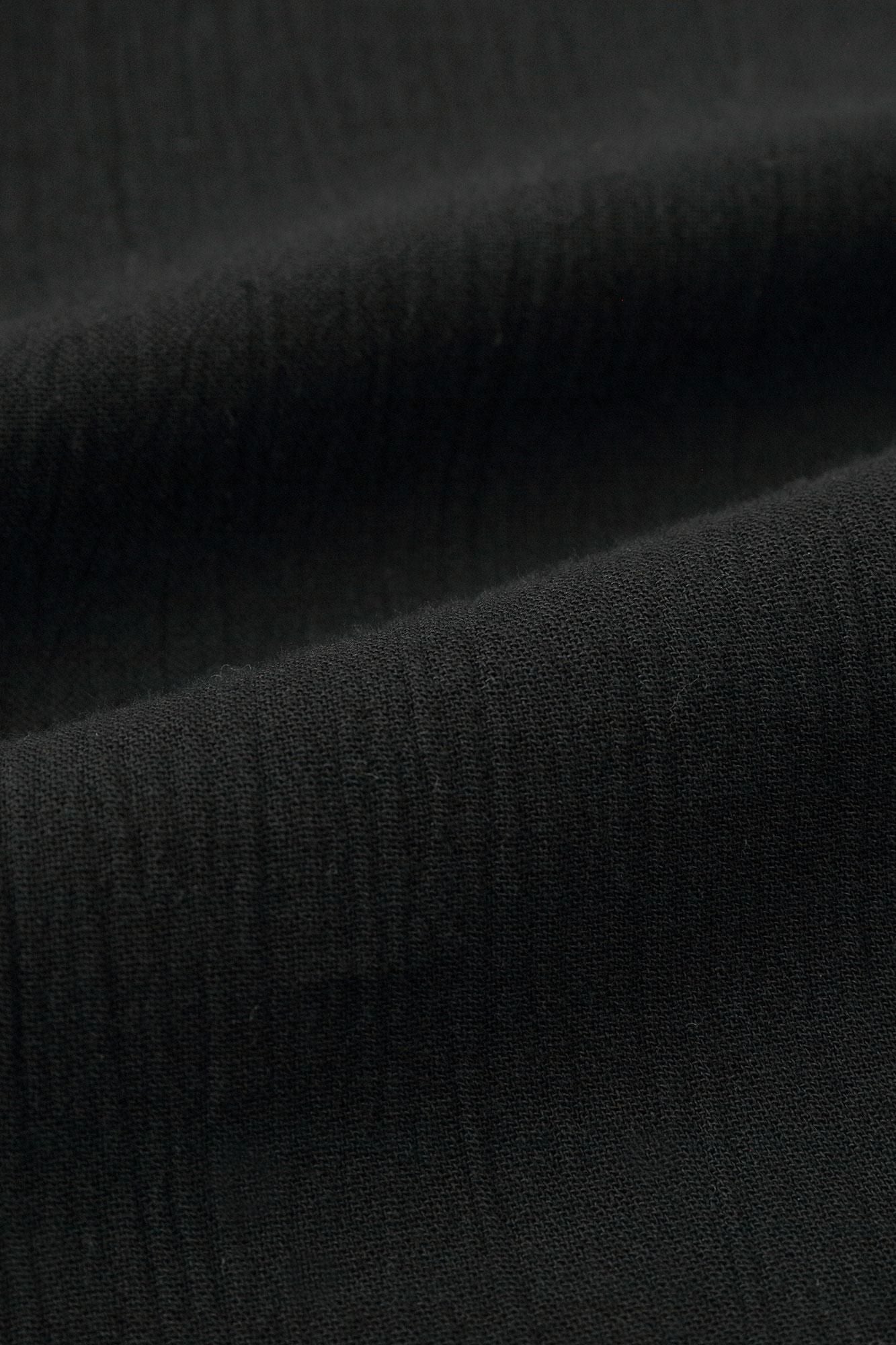 高島縮棉 20/20長袖連身裙/黑色